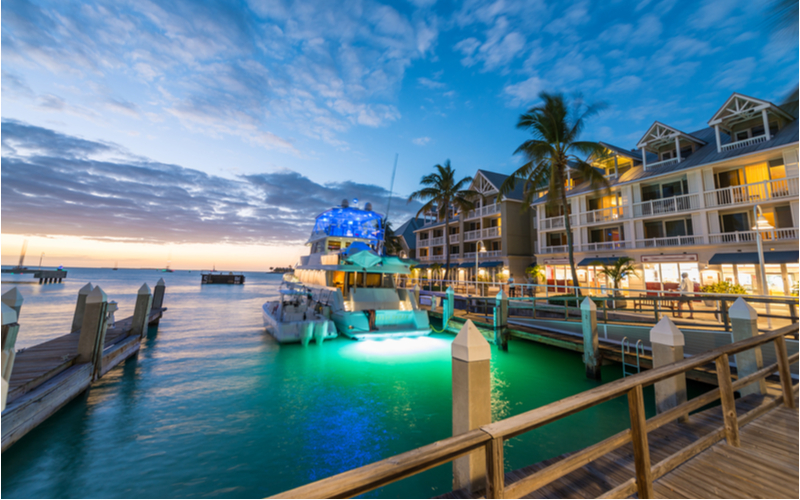 Gorgeous pier on a port of the best places to stay in Key West Florida