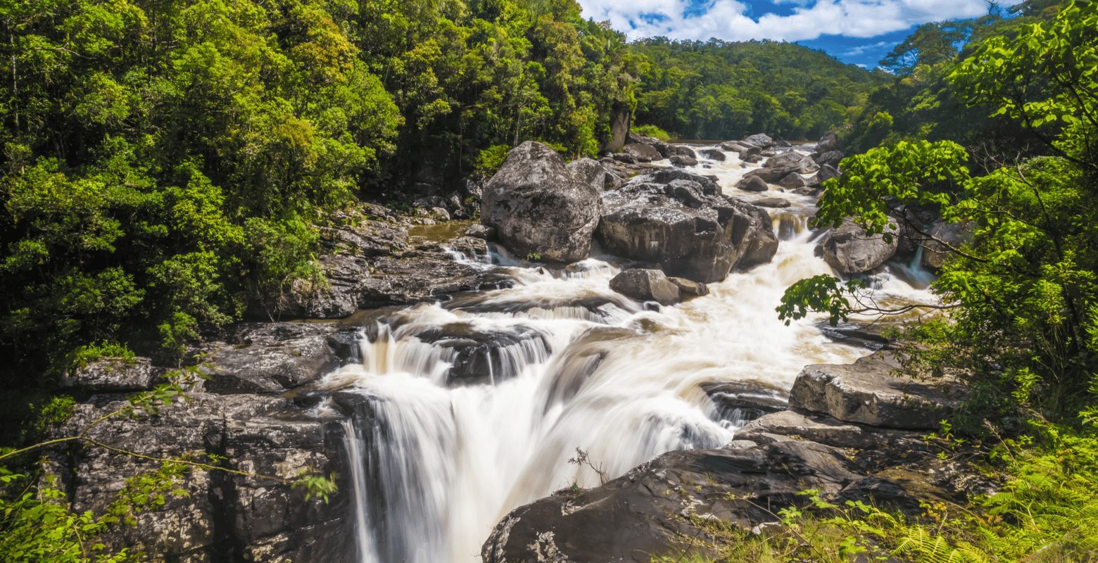 Image of a waterfall in Ranomafana National Park in Malagasy, Madagascar