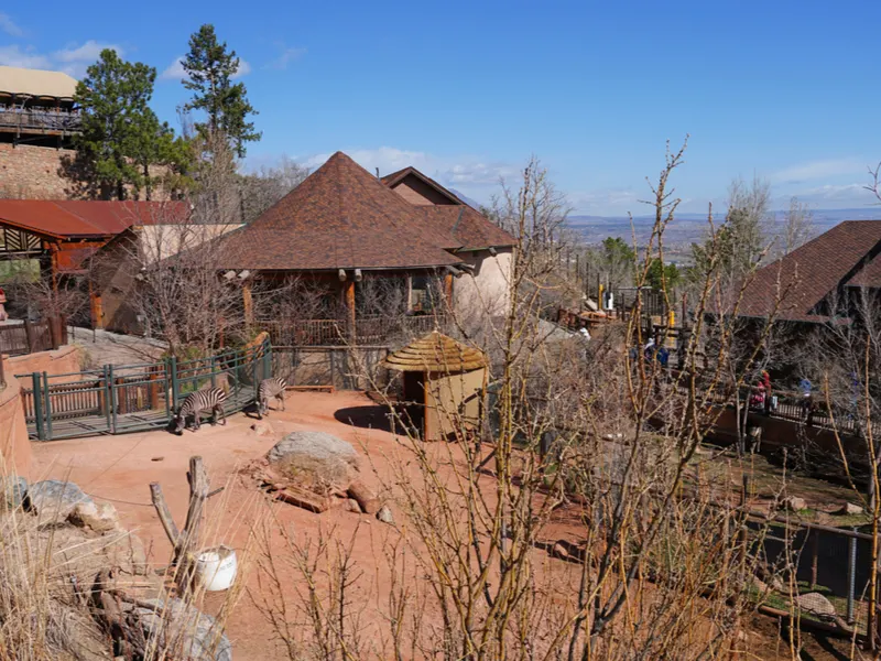 Cheyenne Mountain Zoo pictured at the foot of Pikes Peak for a piece on the Best Zoos in the U.S.