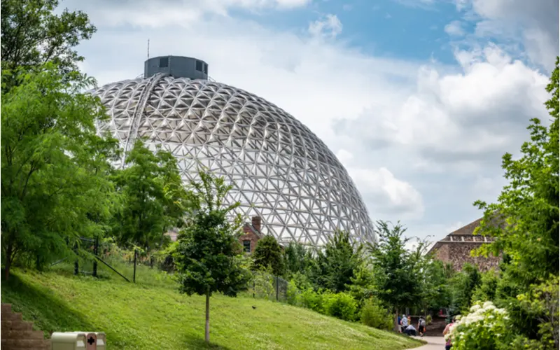 Giant glass dome on the Henry Doorly Zoo, arguably the best zoo in the United States