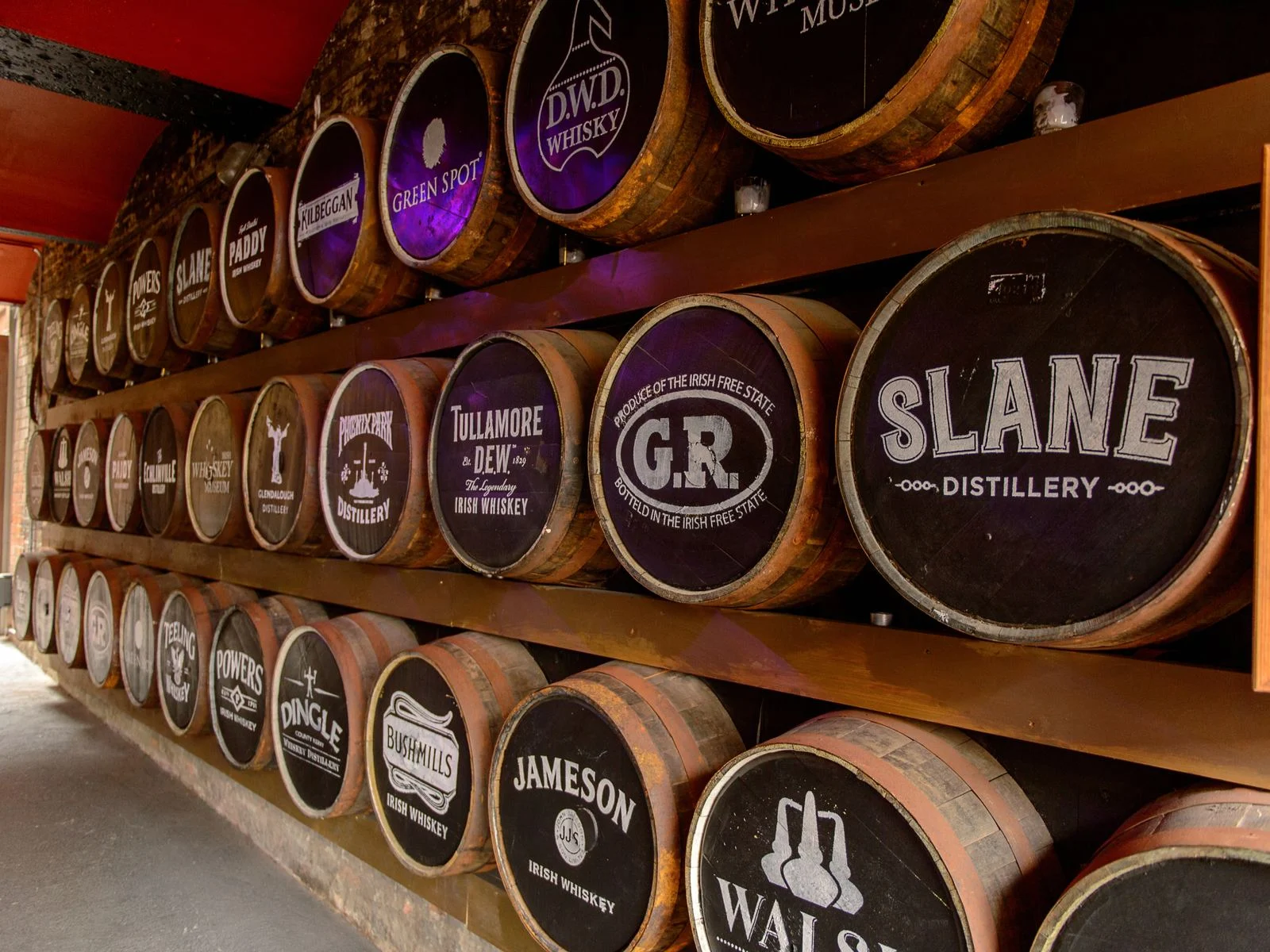 Layers of barrel-aged whiskey at Irish Whiskey Museum, known as one of the best places to visit in Ireland