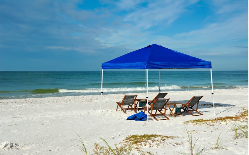 Best camping canopy on the beach