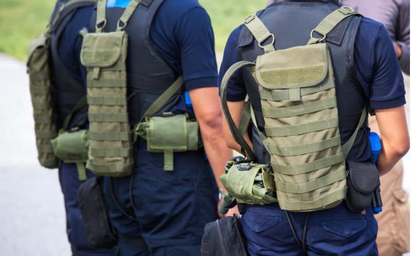The best hydration pack on the backs of a law enforcement officer