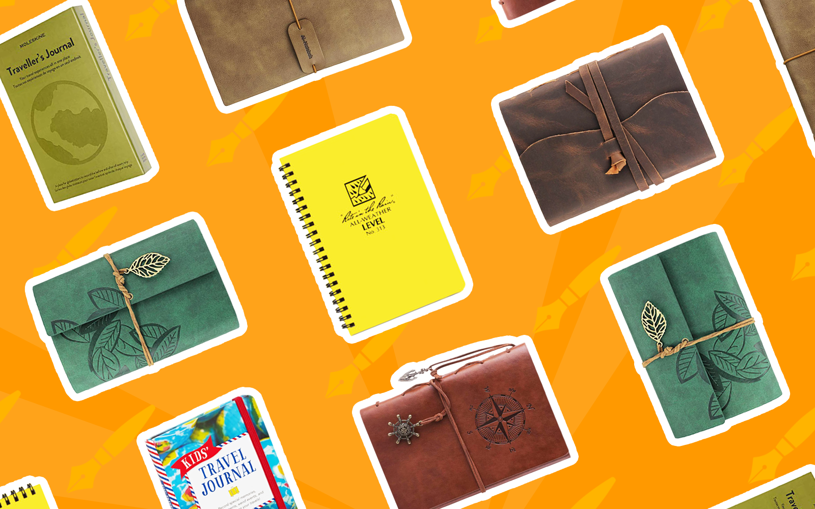 Image of the best travel journals put into a graphic