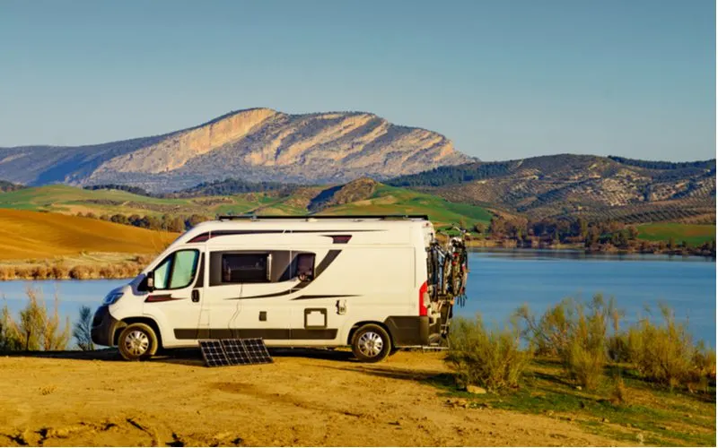 The best portable solar panels for RVs sitting outside a camper van
