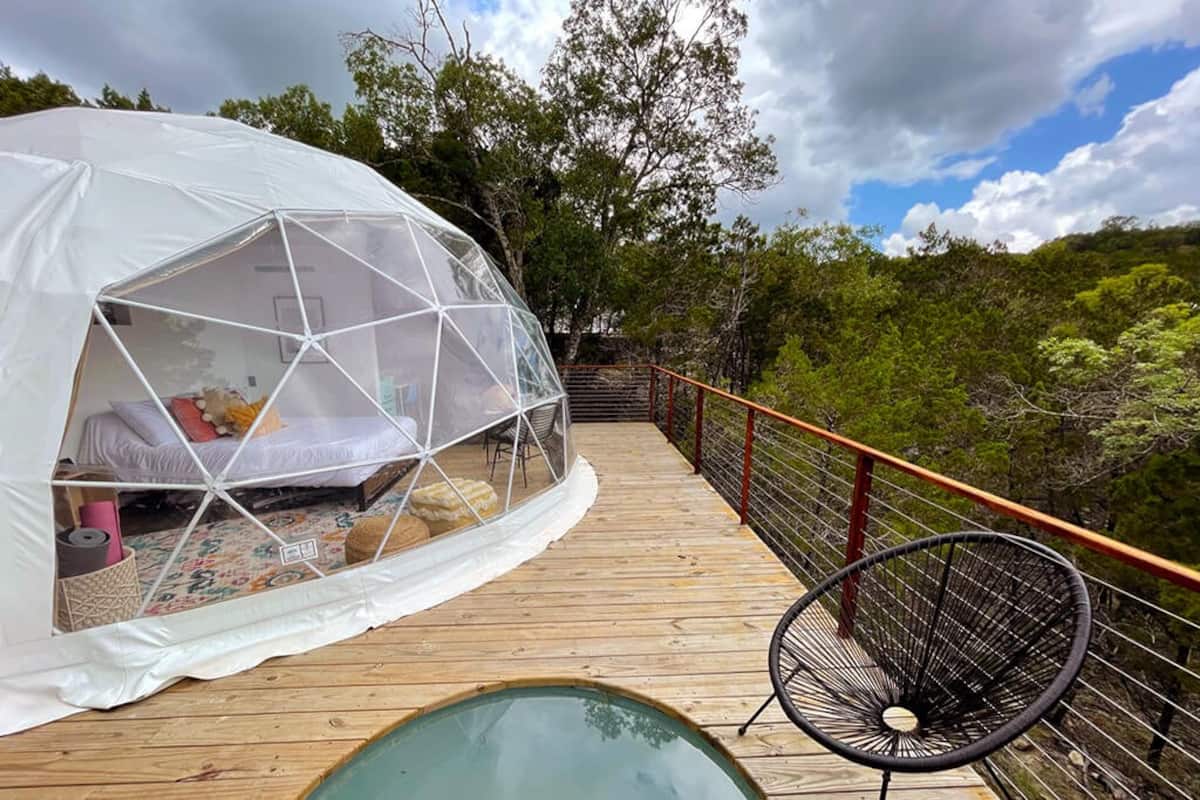 Dome house with dip pool in Marble Falls, one of the best Airbnbs in Texas