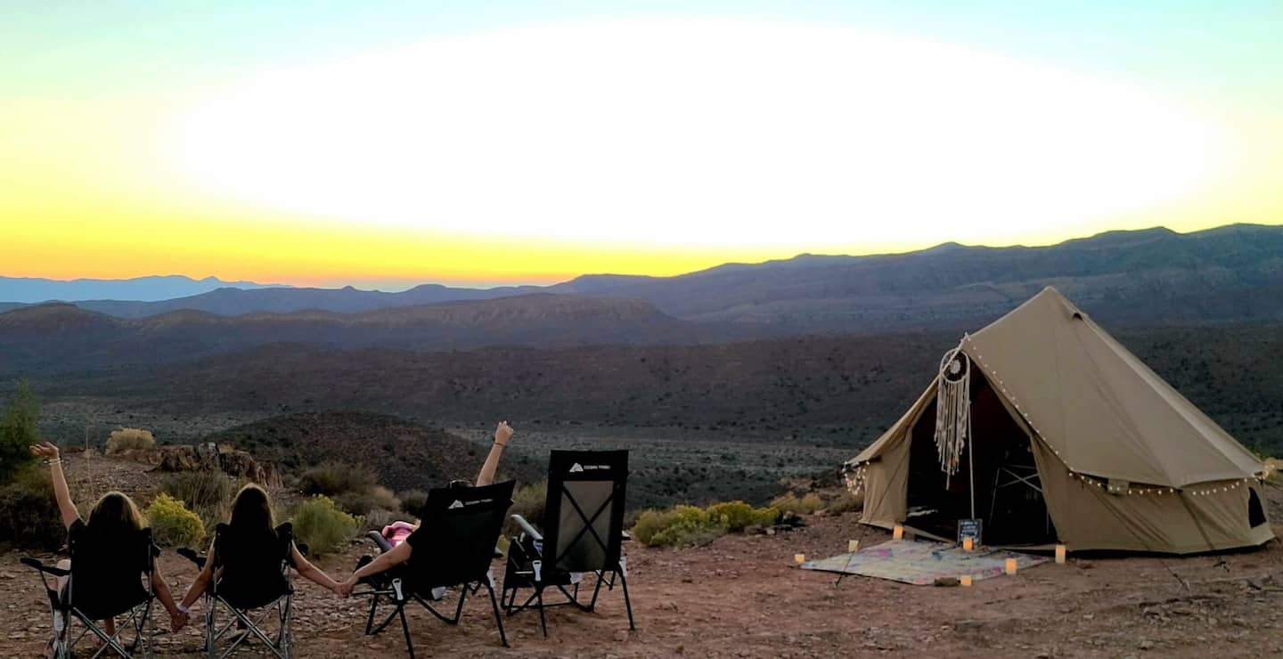 Glamping adventure tent, one of our favorite Las Vegas Airbnbs