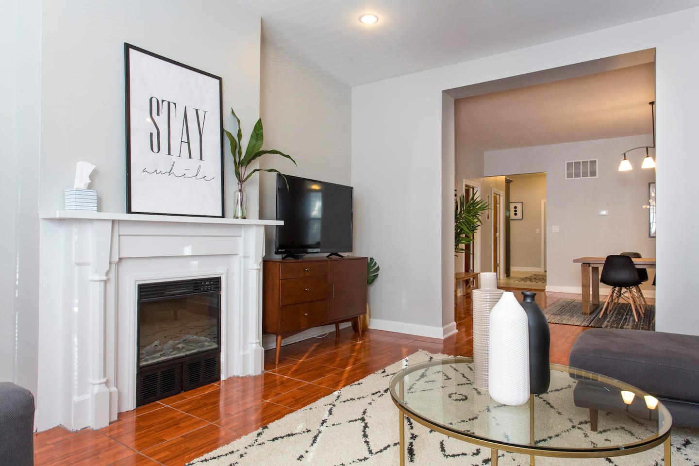 Hip and modern logan square apartment for a piece on the best Airbnbs in Chicago