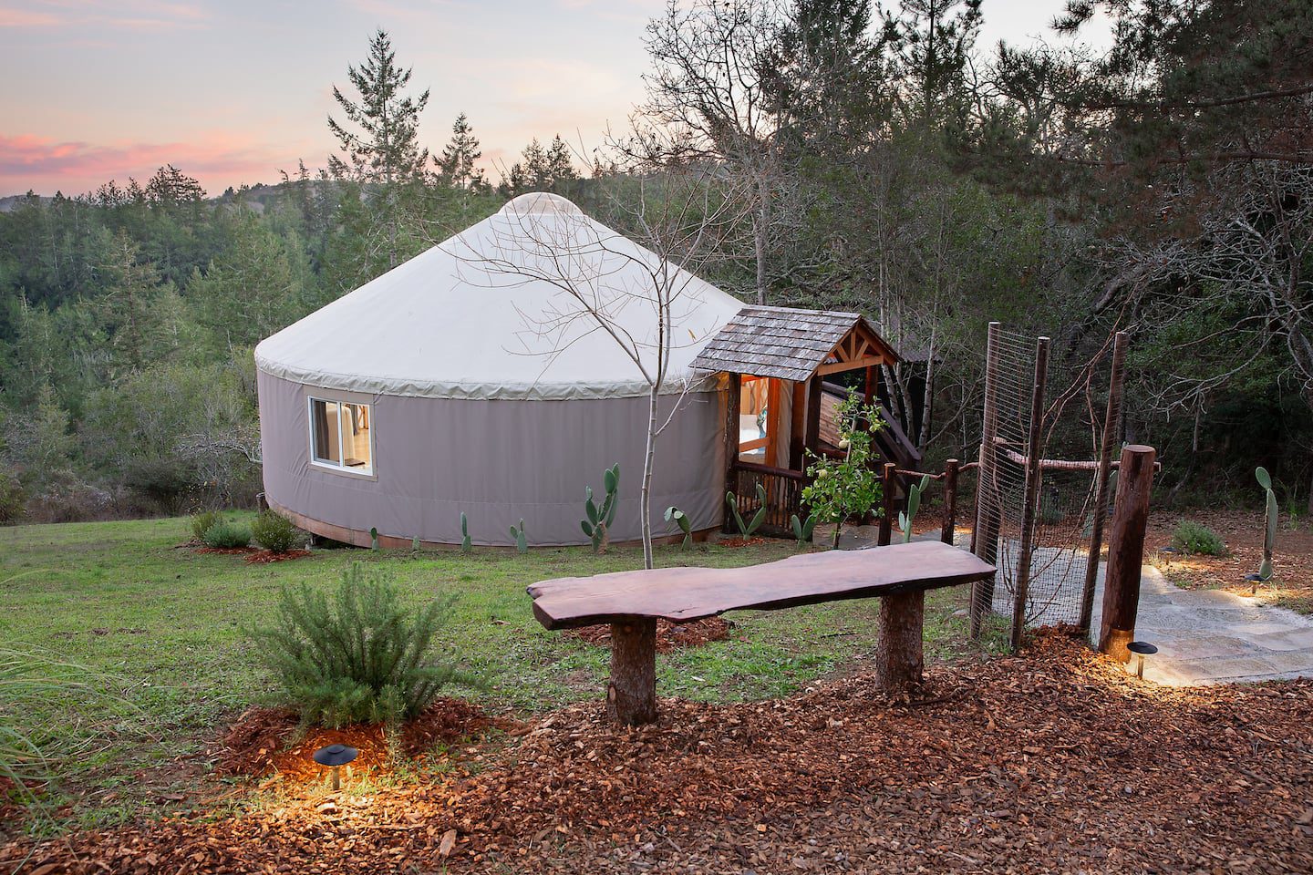 Rising moon yurt, one of the best Airbnbs in California, located in Sebastopol