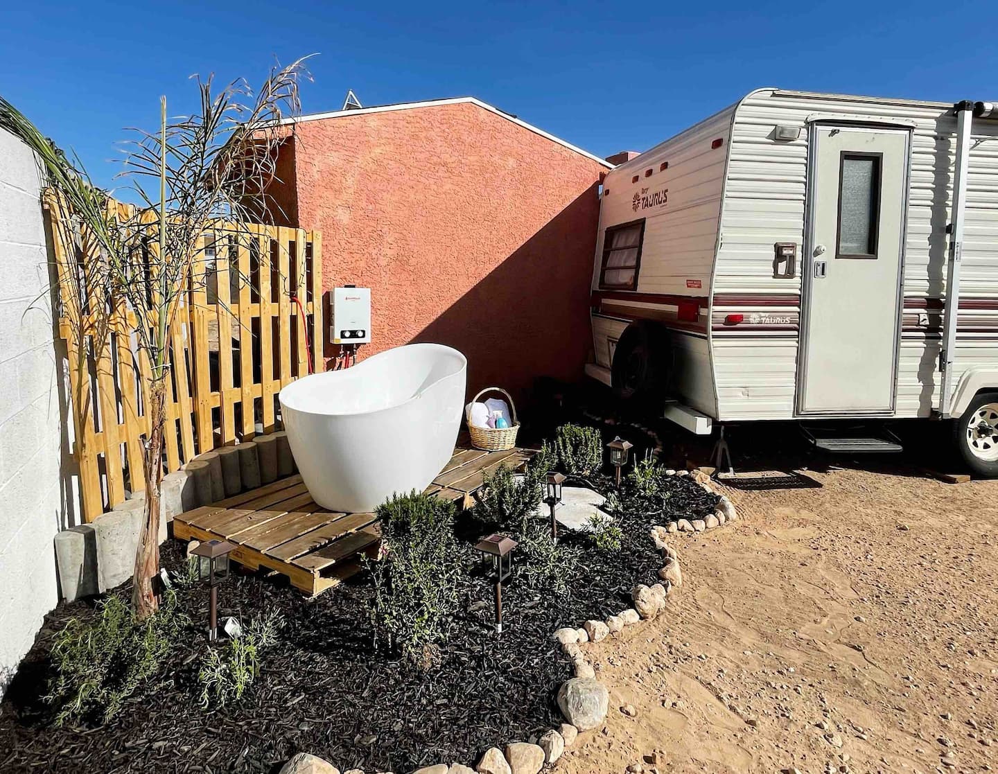 Tiny Home Hideaway with outdoor seating area, one of the best Airbnbs in Las Vegas