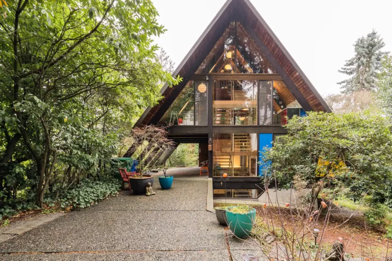 Cool a-frame cabin in Washington State, one of our top picks for the best Airbnbs in Washington State