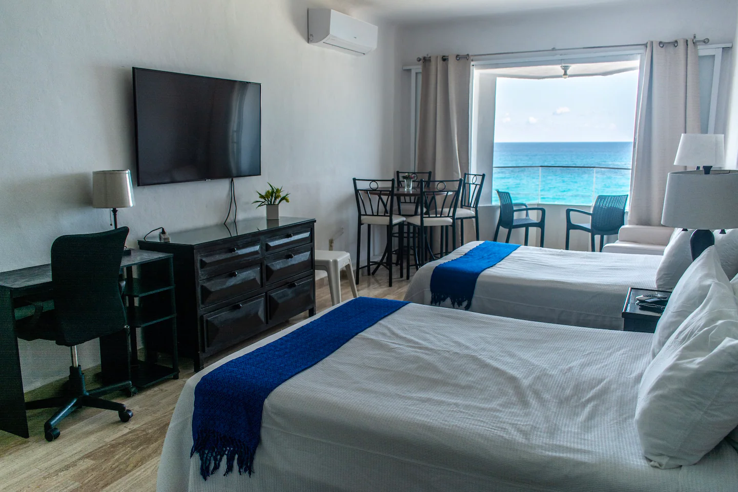 Gorgeous view of the oceanfront Airbnb, one of the best in Cancun