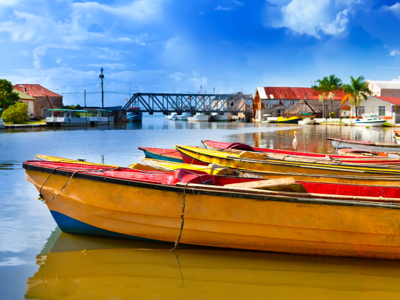 Colorful boats on the Black River, one of the best places to visit in Jamaica
