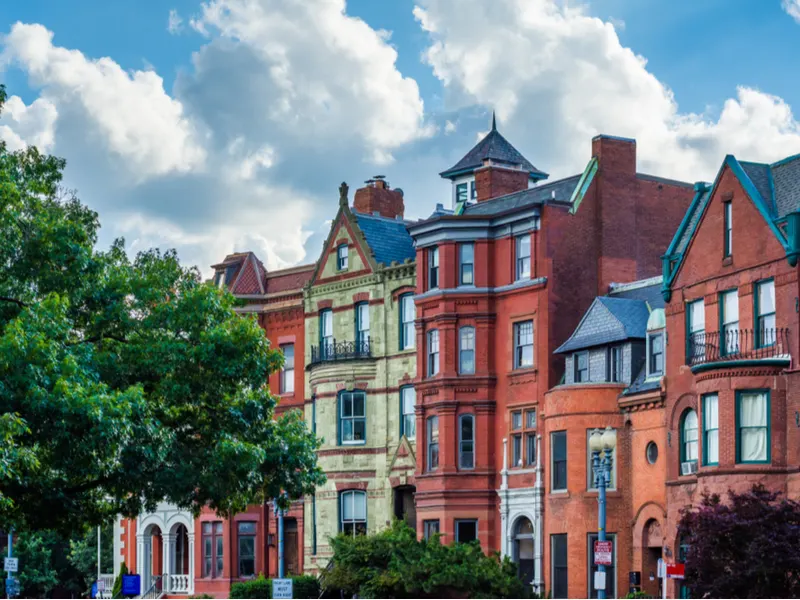 Logan Circle in DC, one of the best places to consider when thinking about where to stay in Washington DC