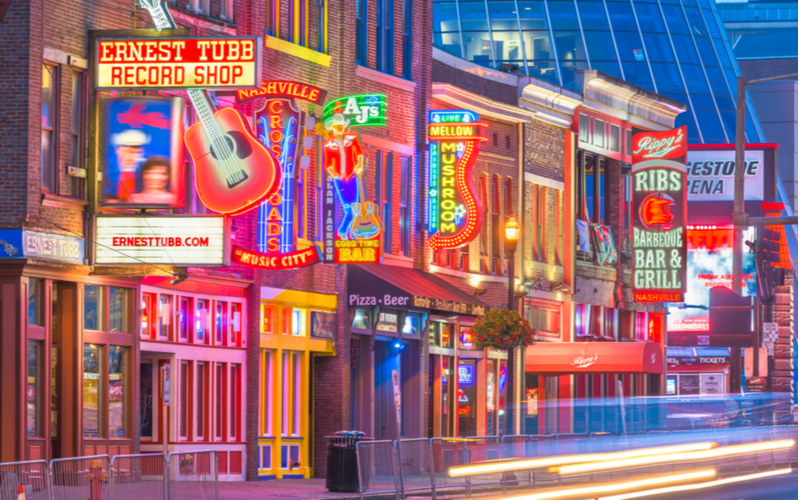 Downtown part of Nashville, home to some of the best Restaurants in Nashville