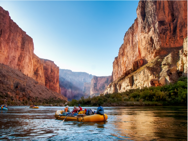 People rafting down the Colorado river, one of the best places to visit in Colorado