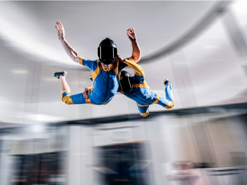 Two people doing indoor skydiving for a piece on the best things to do in Orlando