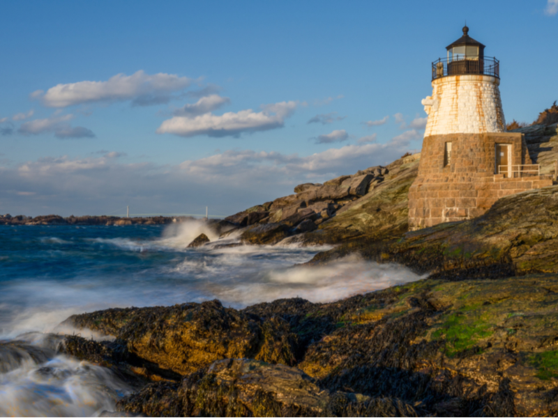 Gorgeous lighthouse overlooking Newport's Ocean
