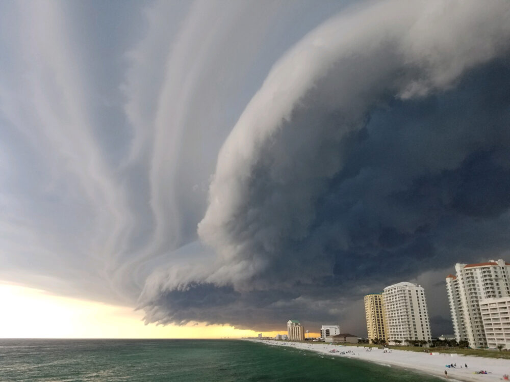Storm clouds over Pensacola during June, the worst time to visit Florida