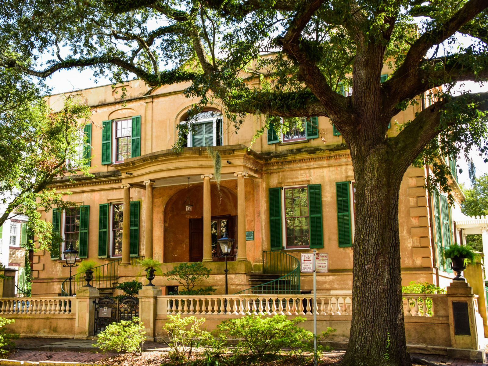 One of the best things to do in Savannah GA, The Owens-Thomas House, as viewed from the street