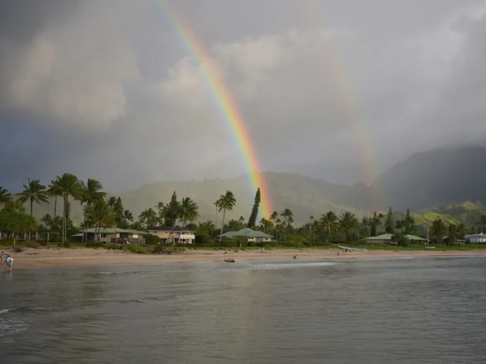 Rainbow over Hanalei during the Worst Time to Visit Kauai