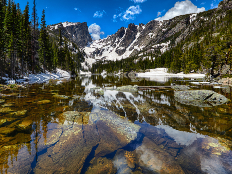 Dream Lake in Rocky Mountain National Park, a top pick for the best places to visit in Colorado
