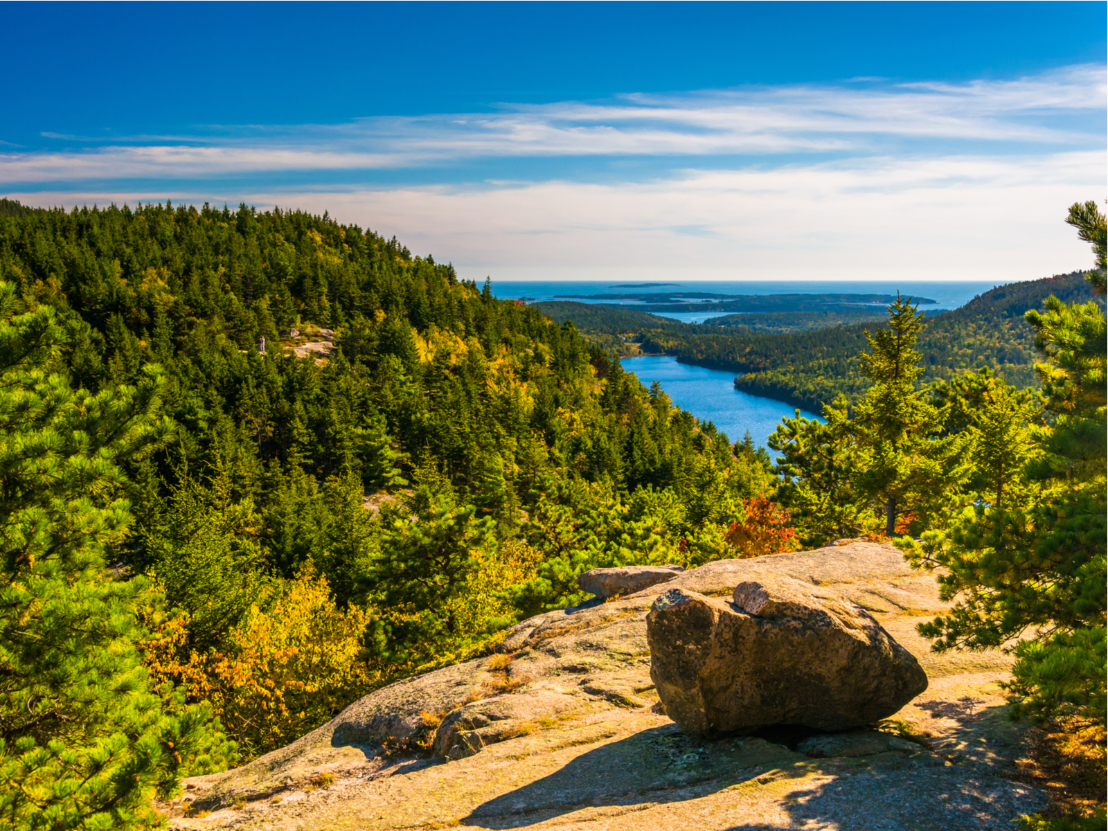 Gorgeous view from the North Bubble during the best time to visit Acadia National Park