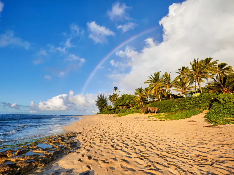 Gorgeous view of Sunset beach on the north shore of Oahu, considered among the best beaches in Hawaii