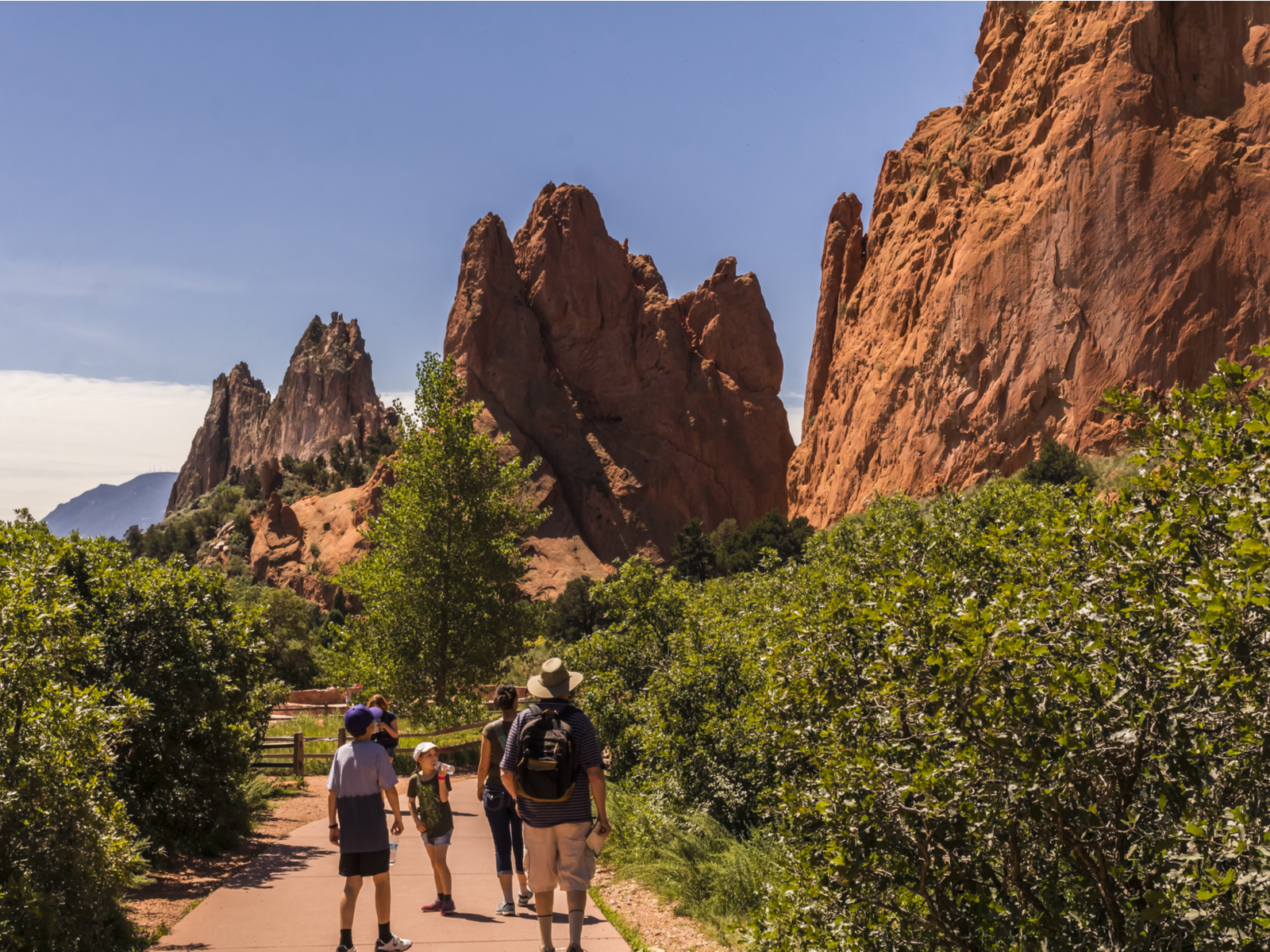 Family hiking in Garden of the Gods, one of the best things to do in Colorado Springs
