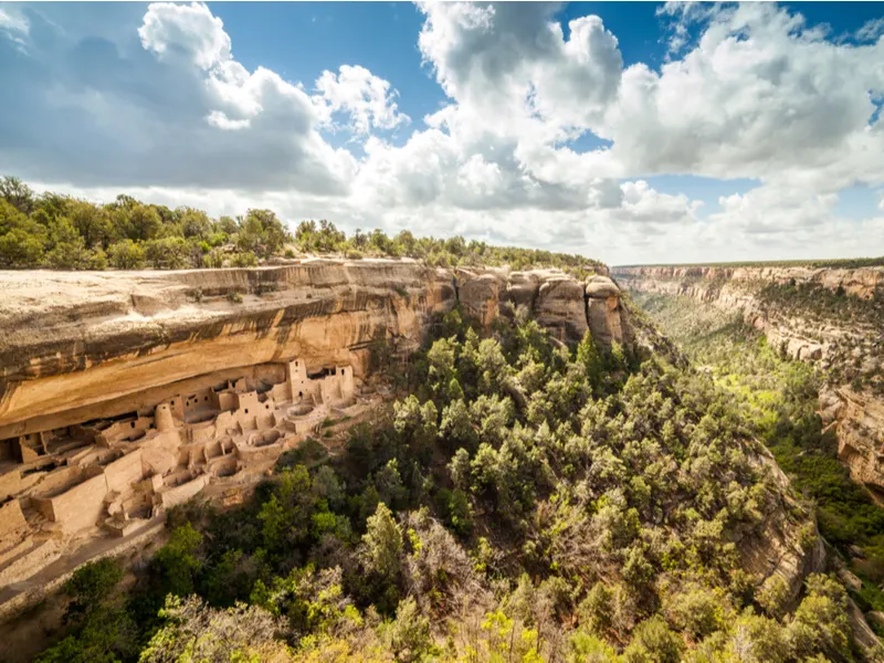 Beautiful day above Mesa Verde National Park, one of the best places to visit in Colorado