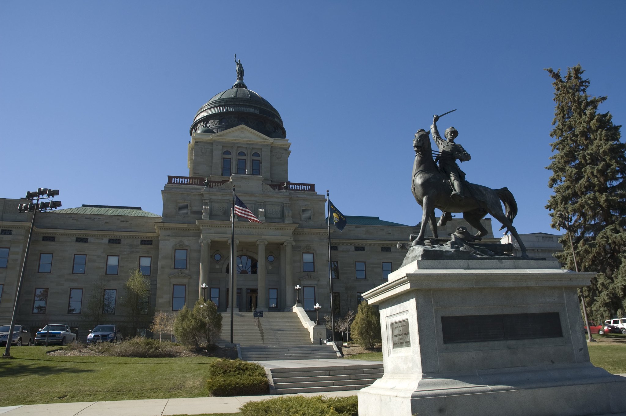 The Thomas Francis Meagher Statue erected in front of the historical Montana State Capitol, touring here is one of the best things to do in Montana
