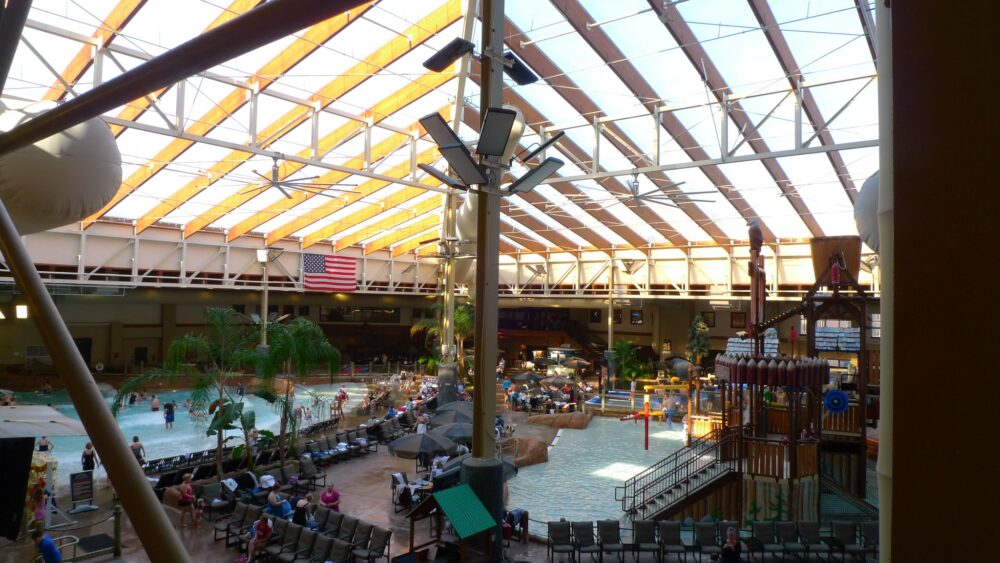 People enjoying the indoor waterpark at Wilderness at the Smokiesn in Sevierville, TN, one of the best water parks in the USA