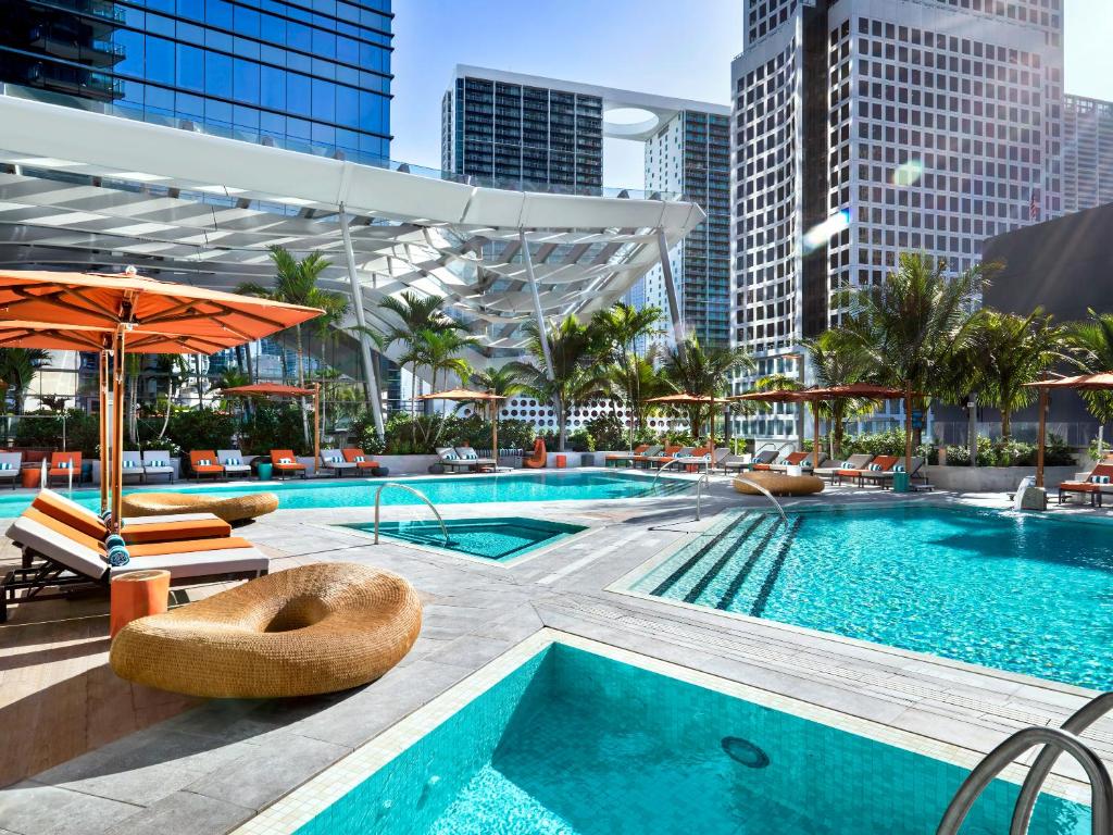 Amazing pool view at one of the best hotels in Miami, the EAST Miami