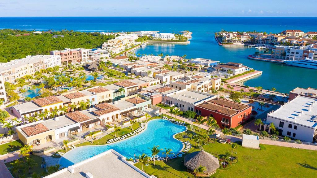 Ancora Cap Cana & Marina Suites Resort, one of the best all-inclusive resorts in the Caribbean, pictured from the air