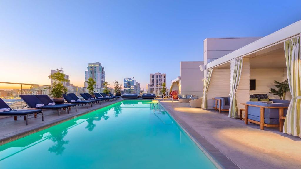 Andaz San Diego - a Concept by Hyatt, one of the best hotels in San Diego, seen from the pool deck