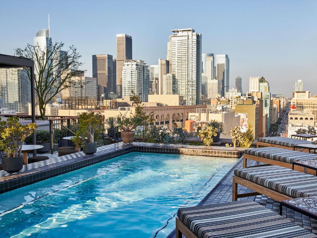 Downtown Los Angeles Proper Hotel pool, one of the best hotels in Los Angeles