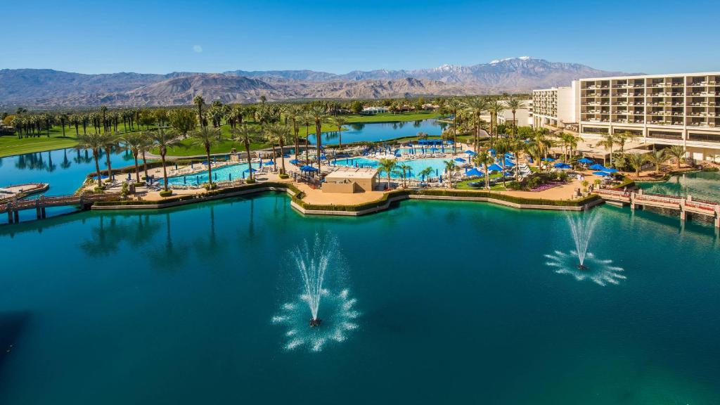 JW Marriott Desert Springs Resort, one of the best hotels in Palm Springs, viewed from the air
