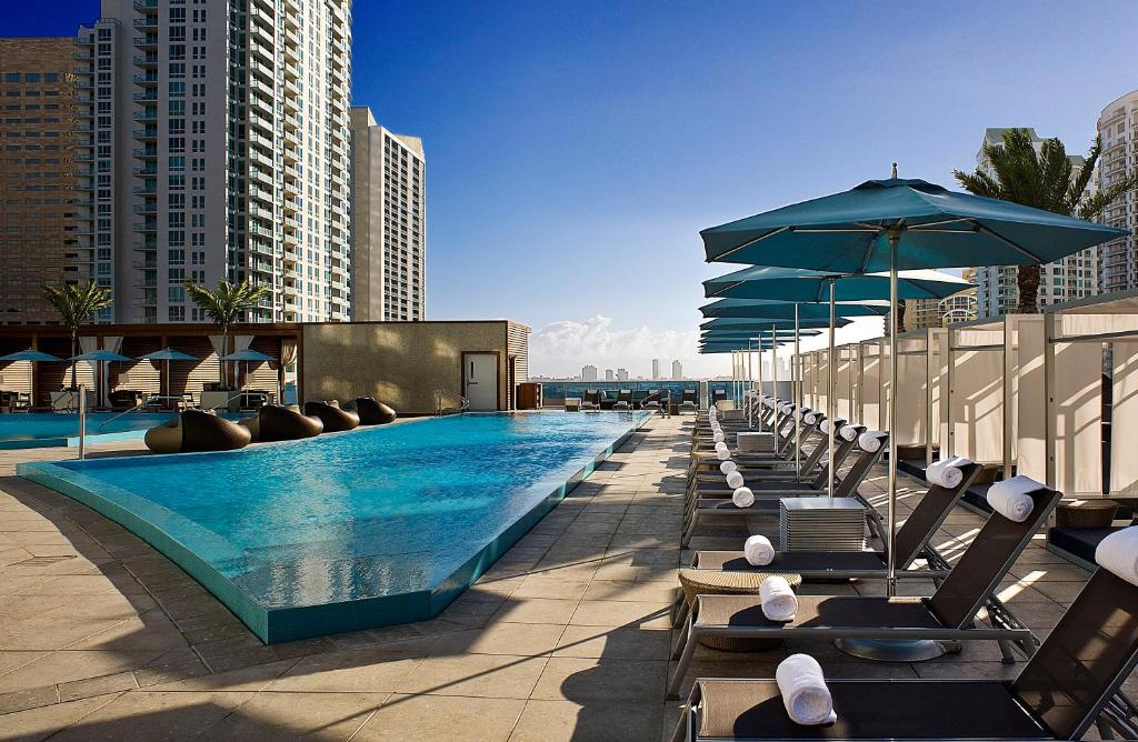 Pool area at the Kimpton EPIC Hotel, an IHG Hotel, one of the best hotels in Miami