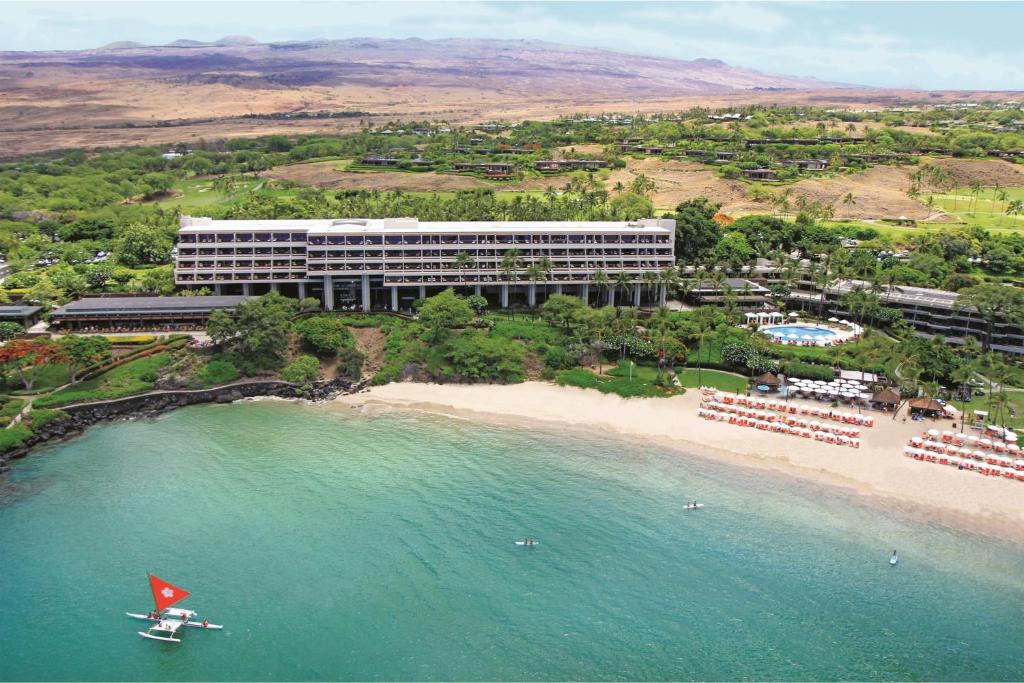 Mauna Kea Beach Hotel as seen from the air, one of Hawaii's best resorts