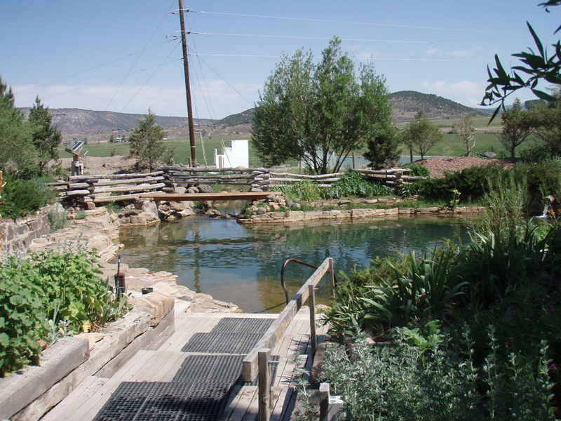 Orvis Hot Springs pool, one of Colorado's best hot springs, pictured in the summer