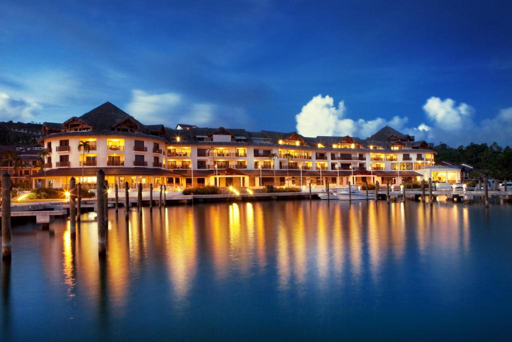 Outside of one of the best resorts in the dominican republic, the Bannister Hotel & Yacht Club