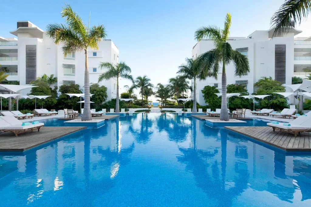 Picturesque pool at one of the best resorts in Turks and Caicos, the Wymara Resort and Villas
