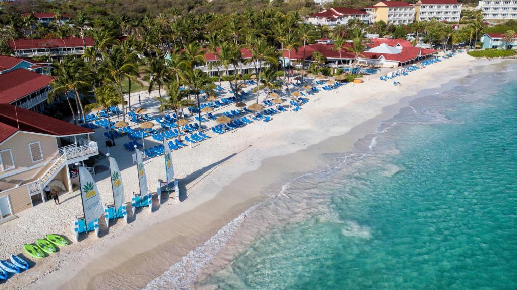 Pineapple Beach Club resort as viewed from the air, one of the best all-inclusive resorts in the Caribbean