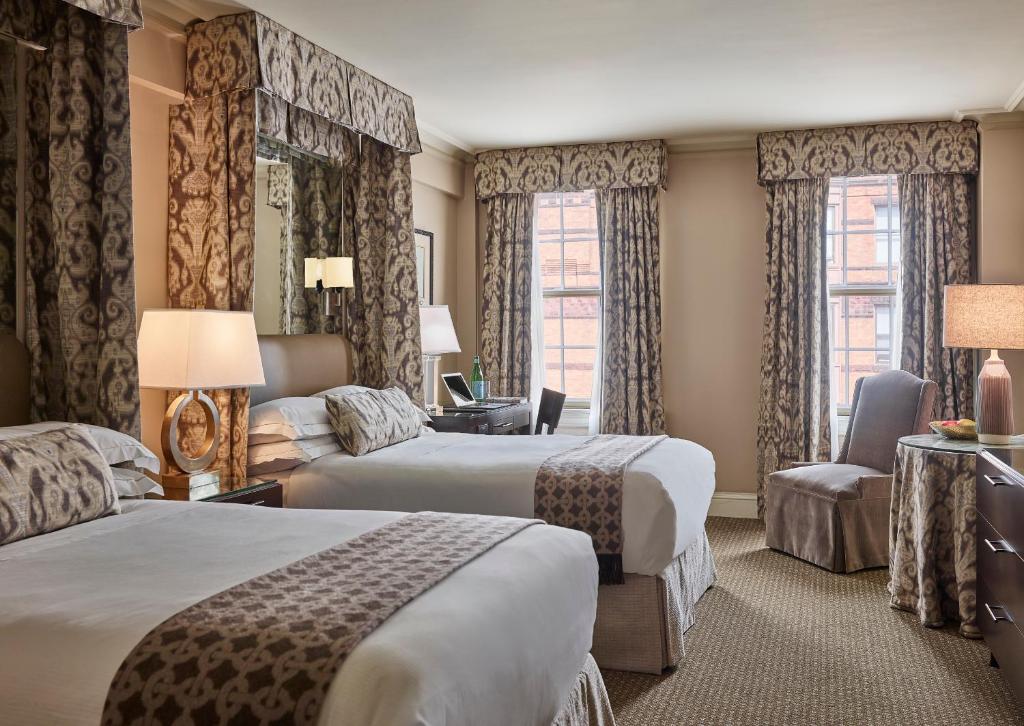 The Eliot Suite Hotel, one of the best hotels in Boston, viewed from the bedroom