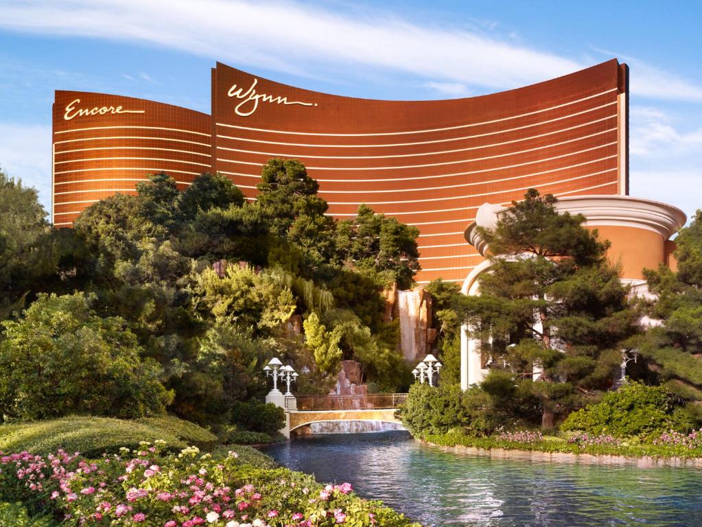 The Wynn Las Vegas, one of the best hotels in Las Vegas, as seen from the grand exterior