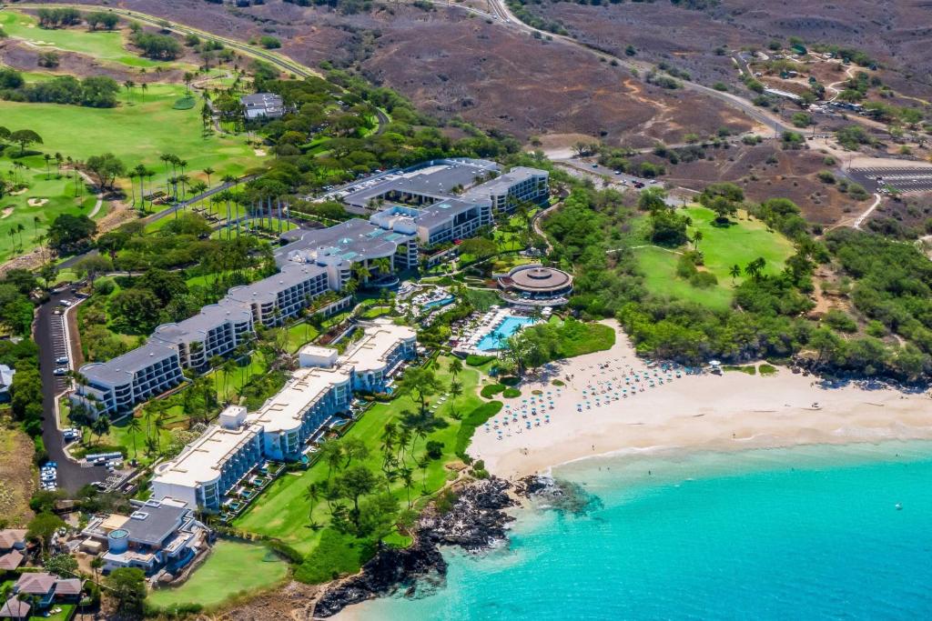 Westin Hapuna Beach Resort in an aerial image, one of the best resorts in Hawaii