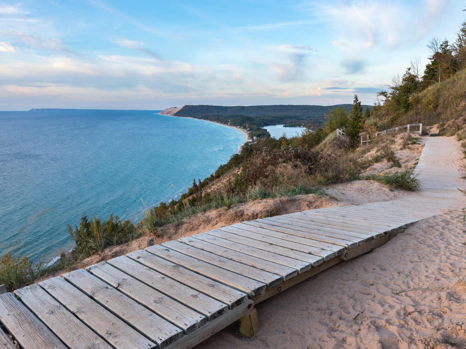 Summer photo of one of the best places to visit in Michigan, Sleeping Bear Dunes National Lakeshore