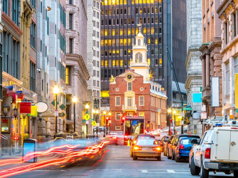 Busy day in the financial district of Boston for a piece on the best hotels in Boston