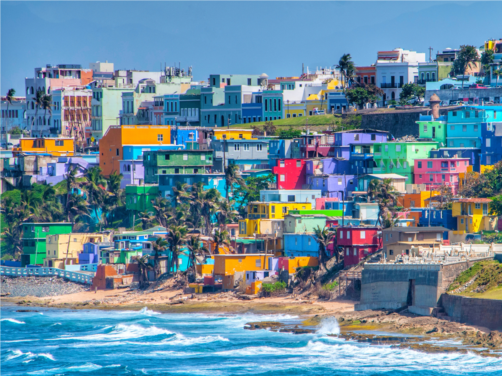 Visiting the Vibrant houses on the beachside of San Juan are one of the things to do in Puerto Rico