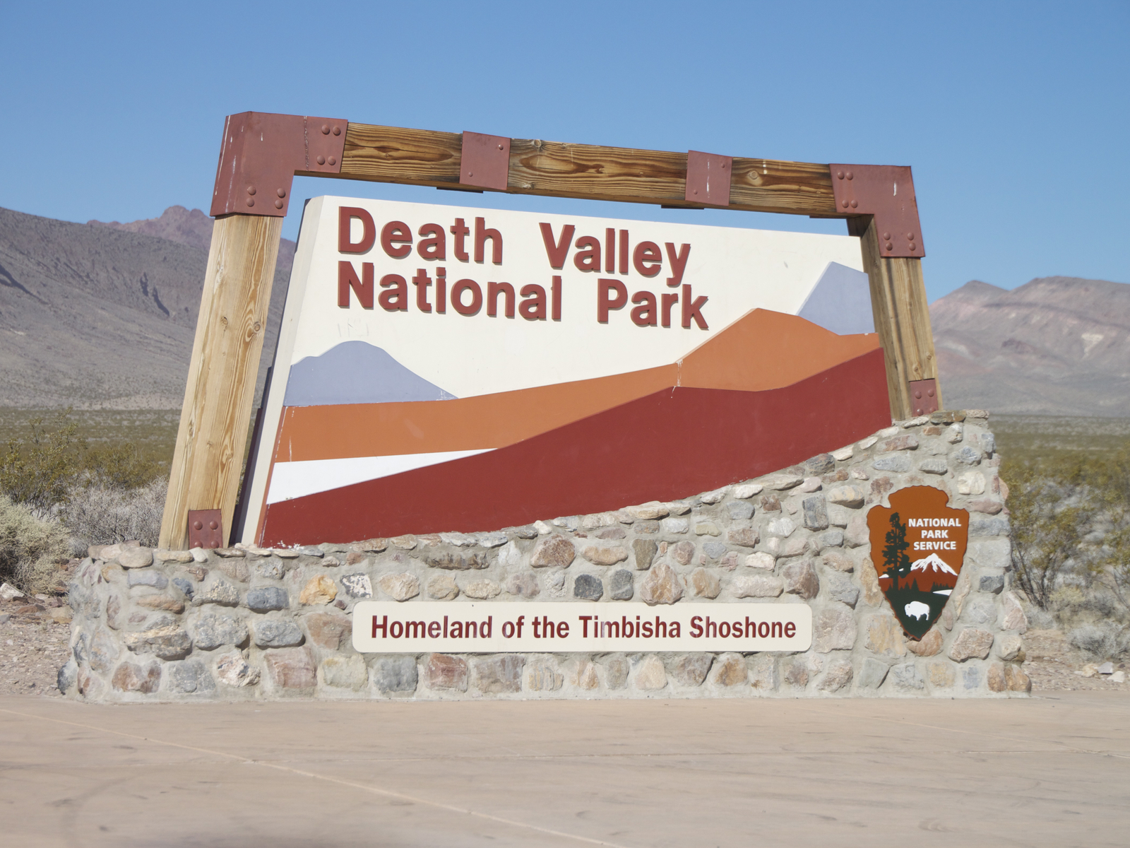 Sign that says Death Valley National Park pictured during the best time to go